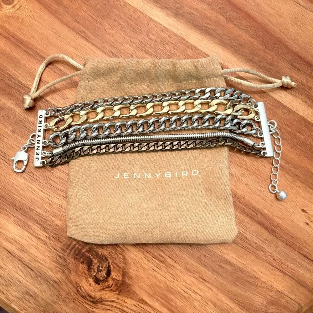 Jenny Bird | Multi-Chain Bracelet | Tri-Color | 7” Adjustable